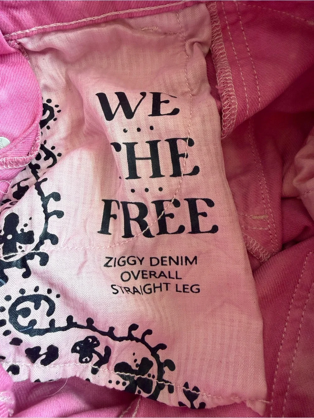 Free People We The Free Women’s Ziggy Denim Overall Straight Leg Electric Pick S - Picture 8 of 12